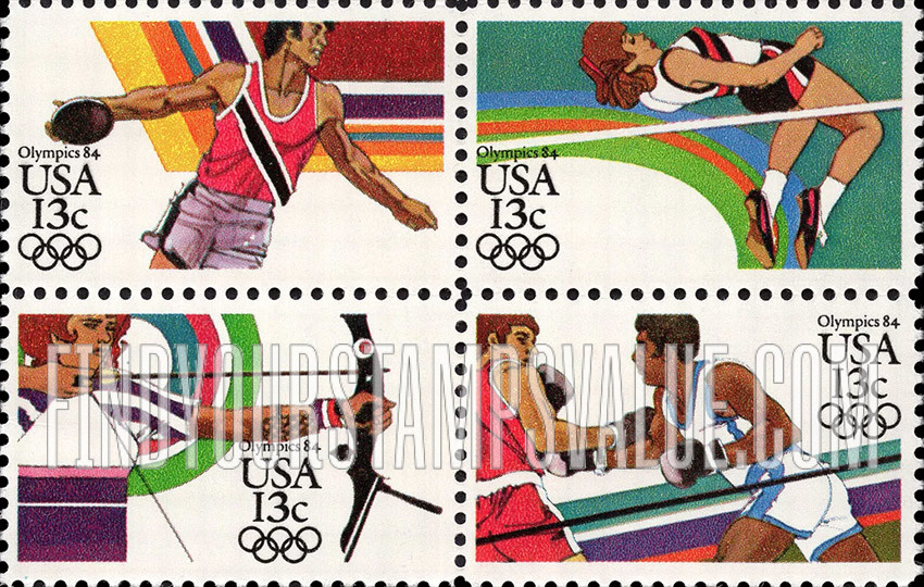 FindYourStampsValue: SUMMER OLYMPICS, LOS ANGELES 1984