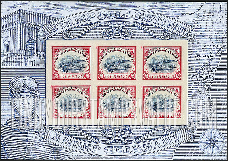 FindYourStampsValue: Jenny Invert - Right Side Up Souvenir Sheet