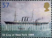FindYourStampsValue: Great Britain (United Kingdom): Ocean Liners - SS City of New York, 1888