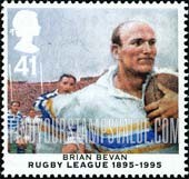 FindYourStampsValue: Great Britain (United Kingdom): Rugby League, Centenary - Brian Bevan