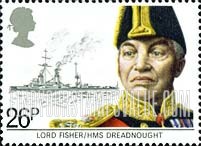 FindYourStampsValue: Great Britain (United Kingdom): Maritime Heritage - Lord Fisher, Dreadnought