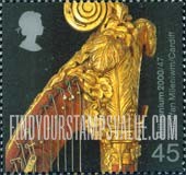 FindYourStampsValue: Great Britain (United Kingdom): Sound & Vision - Harp, Camofym Millennium Center, Cardiff