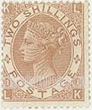 FindYourStampsValue: Great Britain (United Kingdom): Queen Victoria - Two Shillings Pale Brown