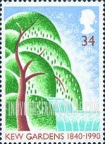 FindYourStampsValue: Great Britain (United Kingdom): Kew Gardens, 150th Anniversary - Willow Tree