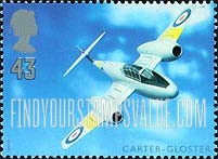 FindYourStampsValue: Great Britain (United Kingdom): Aircraft, Designers - Gloster Meteor, George Carter