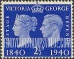 FindYourStampsValue: Great Britain (United Kingdom): Queen Victoria and King George VI - Two Pence Half Penny