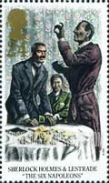 FindYourStampsValue: Great Britain (United Kingdom): Sherlock Holmes - Holmes and Lestrade, The Six Napoleons