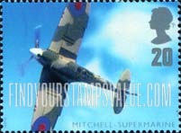 FindYourStampsValue: Great Britain (United Kingdom): Aircraft, Designers - Supermarine Spitfire, R.J. Mitchell