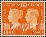 FindYourStampsValue: Great Britain (United Kingdom): Queen Victoria and King George VI - Two Pence