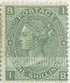 FindYourStampsValue: Great Britain (United Kingdom): Queen Victoria - One Shilling Green