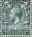 FindYourStampsValue: Great Britain (United Kingdom): King George V - Four Pence