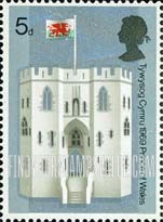 FindYourStampsValue: Great Britain (United Kingdom): Investure of Prince Charles as Prince of Wales - The King's Gate, Caernarvon Castle