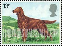 FindYourStampsValue: Great Britain (United Kingdom): British Dogs - Irish Setter
