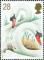 FindYourStampsValue: Great Britain (United Kingdom): Mute Swans - Pair, Cygnet