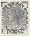 FindYourStampsValue: Great Britain (United Kingdom): Queen Victoria - Half Penny Slate Blue