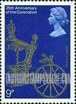 FindYourStampsValue: Great Britain (United Kingdom): 25th Anniversary of Coronation of Elizabeth II - Gold State Coach