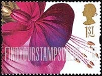 FindYourStampsValue: Great Britain (United Kingdom): Flowers - Fuchsia "Princess of Wales", Booklet Stamp