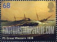 FindYourStampsValue: Great Britain (United Kingdom): Ocean Liners - PS Great Western, 1838