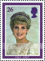 FindYourStampsValue: Great Britain (United Kingdom): Diana, Princess of Wales - Portrait wearing Tiara