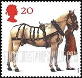FindYourStampsValue: Great Britain (United Kingdom): All the Queen's Horses - Carriage Horse from Royal Mews
