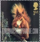 FindYourStampsValue: Great Britain (United Kingdom): Mammals - Red Squirrel