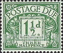 FindYourStampsValue: Great Britain (United Kingdom): Postage Due Stamps - Three Halfpence