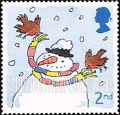 FindYourStampsValue: Great Britain (United Kingdom): Christmas - Robins and Snowman, Self-Adhesive Stamp