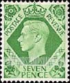 FindYourStampsValue: Great Britain (United Kingdom): King George VI - Seven Pence