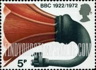 FindYourStampsValue: Great Britain (United Kingdom): BBC & Broadcasting History - Wooden Horn Loudspeaker, 1925