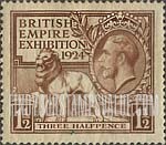 FindYourStampsValue: Great Britain (United Kingdom): British Empire Exhibition Issue - British Lion and King George V