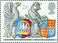FindYourStampsValue: Great Britain (United Kingdom): Order of the Garter, 650th Anniversary - Falcon of Plantagenet, Bull of Clarence