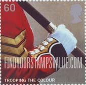 FindYourStampsValue: Great Britain (United Kingdom): Trooping the Color Ceremony - Soldier holding Scabbard