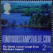 FindYourStampsValue: Great Britain (United Kingdom): Nothern Ireland Scenery - Ely, Island, Lower Lough Erne