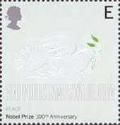 FindYourStampsValue: Great Britain (United Kingdom): Nobel Prizes, Centenary - Dove (Peace)
