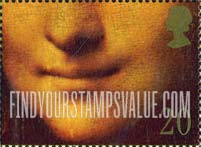 FindYourStampsValue: Great Britain (United Kingdom): Famous Smiles - Mona Lisa