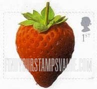 FindYourStampsValue: Great Britain (United Kingdom): Fruit and Vegetables - Strawberry, Self-Adhesive Booklet Stamp