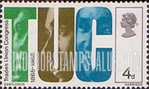 FindYourStampsValue: Great Britain (United Kingdom): Centenary of TUC - "TUC" and Trade Unionists