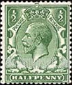 FindYourStampsValue: Great Britain (United Kingdom): King George V - Half Penny