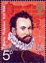 FindYourStampsValue: Great Britain (United Kingdom): British Polar Explorers - Martin Frobisher and Desceliers Map