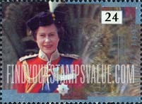 FindYourStampsValue: Great Britain (United Kingdom): Queen Elizabeth II's Accession to the Throne, 40th Anniversary - Wearing Military Uniform at Trooping of the Color