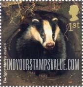 FindYourStampsValue: Great Britain (United Kingdom): Mammals - Badger