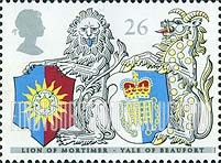 FindYourStampsValue: Great Britain (United Kingdom): Order of the Garter, 650th Anniversary - Lion of Mortimer, Yale of Beaufort