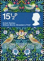 FindYourStampsValue: Great Britain (United Kingdom): Textile Designs - Strawberry Thief, 1883