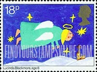 FindYourStampsValue: Great Britain (United Kingdom): Christmas, Children's Drawings - Angel