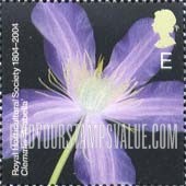 FindYourStampsValue: Great Britain (United Kingdom): Royal Horticultural Society, Bicentenary - Clematis "Arabella"