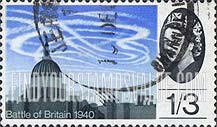 FindYourStampsValue: Great Britain (United Kingdom): 25th Anniversary of Battle of Britain - Vapor Trails over St. Paul's Cathedral, London