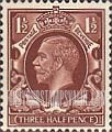 FindYourStampsValue: Great Britain (United Kingdom): King George V - Three Half Pence