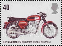 FindYourStampsValue: Great Britain (United Kingdom): Motorcycles - 1969 BSA Rocket 3