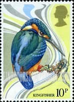 FindYourStampsValue: Great Britain (United Kingdom): British Birds - Kingfisher
