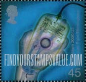 FindYourStampsValue: Great Britain (United Kingdom): Mind & Matter - X-Ray Image of Hand and Computer Mouse, Millennium Point Project, Birmingham